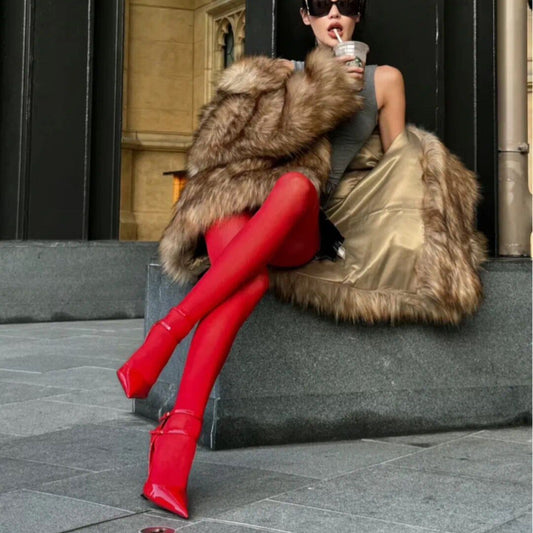 Women's Red Silk Stockings