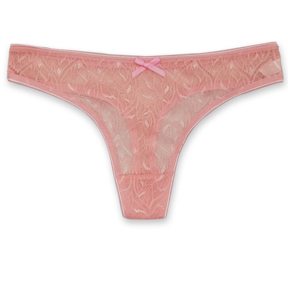 6 Pack Womens Sexy Lace Underwear Ladies Cotton Thongs G-String Knickers Briefs